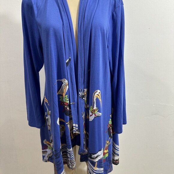 A Walk in the Park Mccc Drapey Open Cardigan Pelicans Photos‎ SZ L - Picture 7 of 13